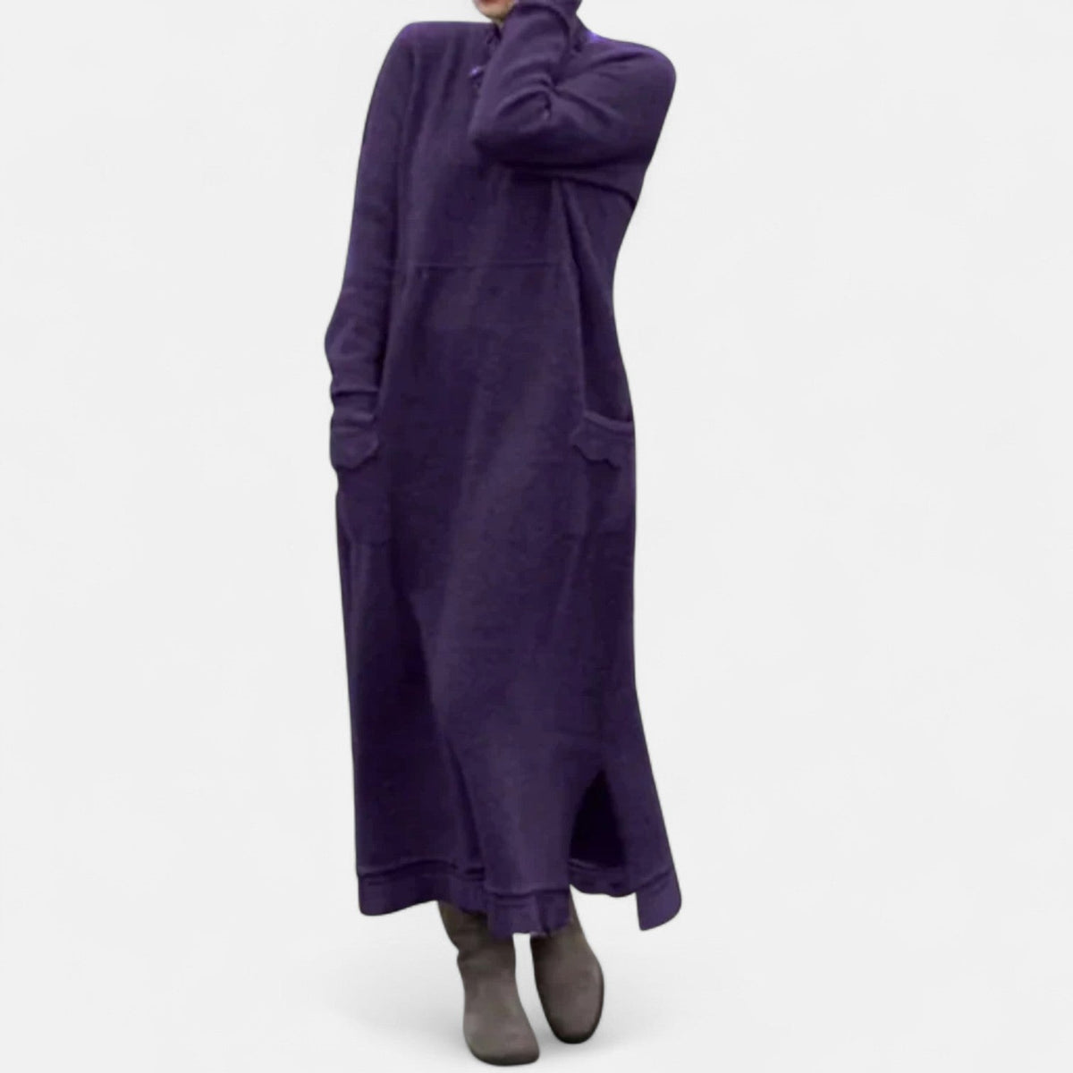 Winterkleid aus Strick mit langen Ärmeln für Damen