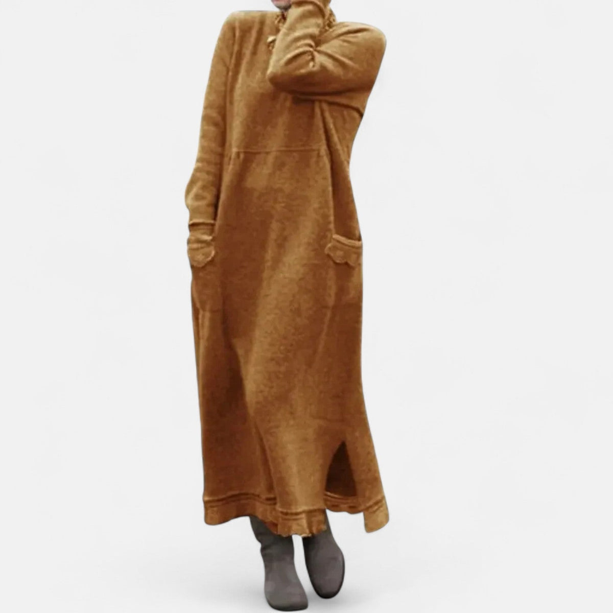 Winterkleid aus Strick mit langen Ärmeln für Damen