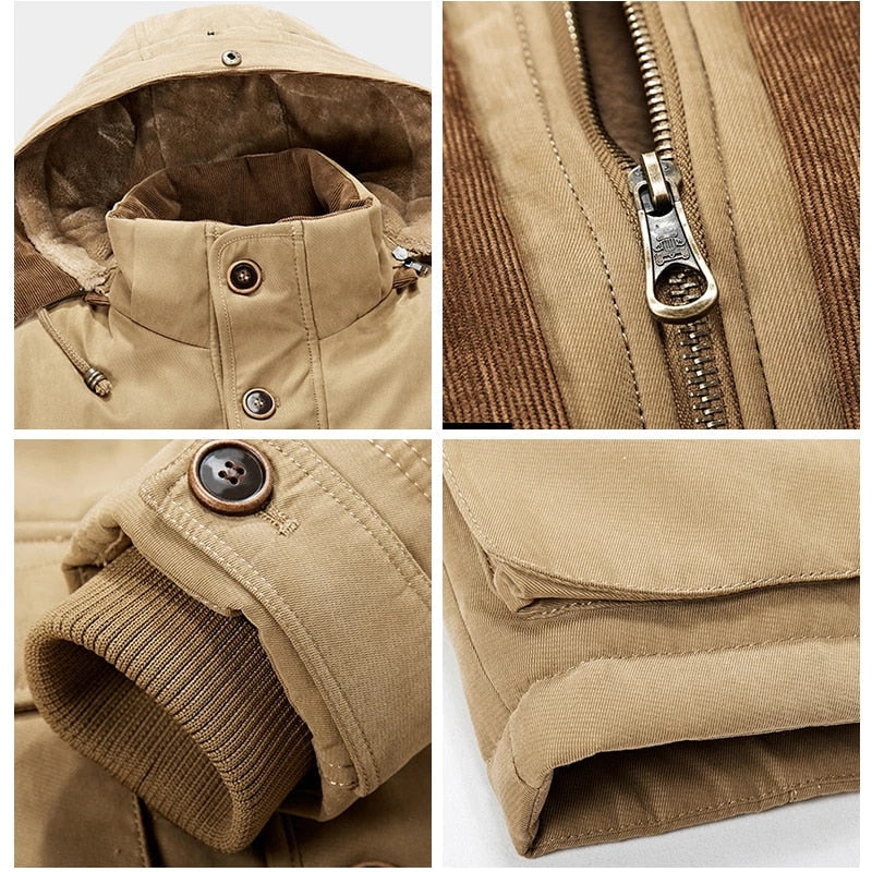 Winterjacke mit Kapuze und tailliertem Schnitt für Herren