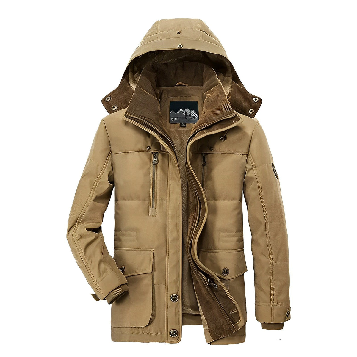 Winterjacke mit Kapuze und tailliertem Schnitt für Herren