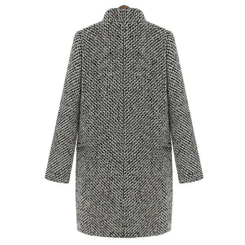 Wintermantel mit V-Ausschnitt und Knopf für Damen