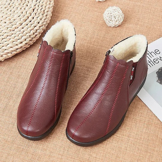 Winterstiefel aus Leder mit weicher Sohle für Damen