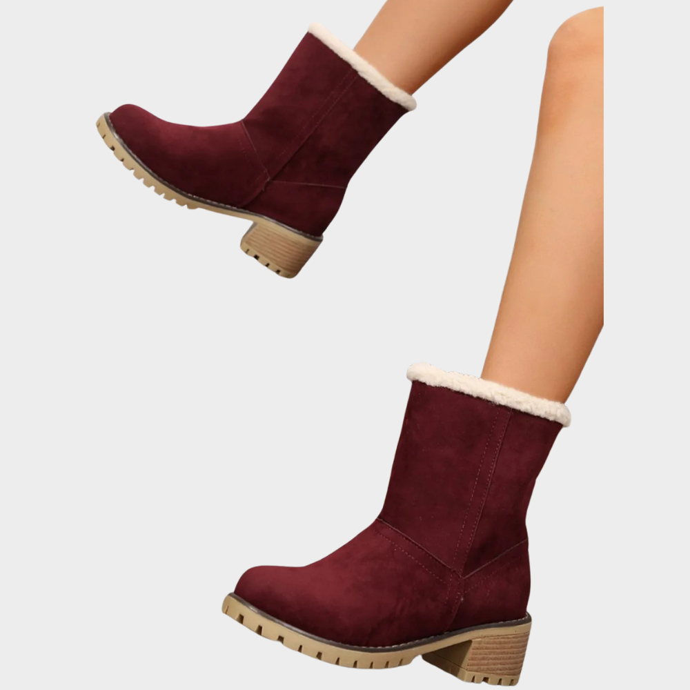 Winterstiefel mit Mittelabsatz und Fütterung für Damen