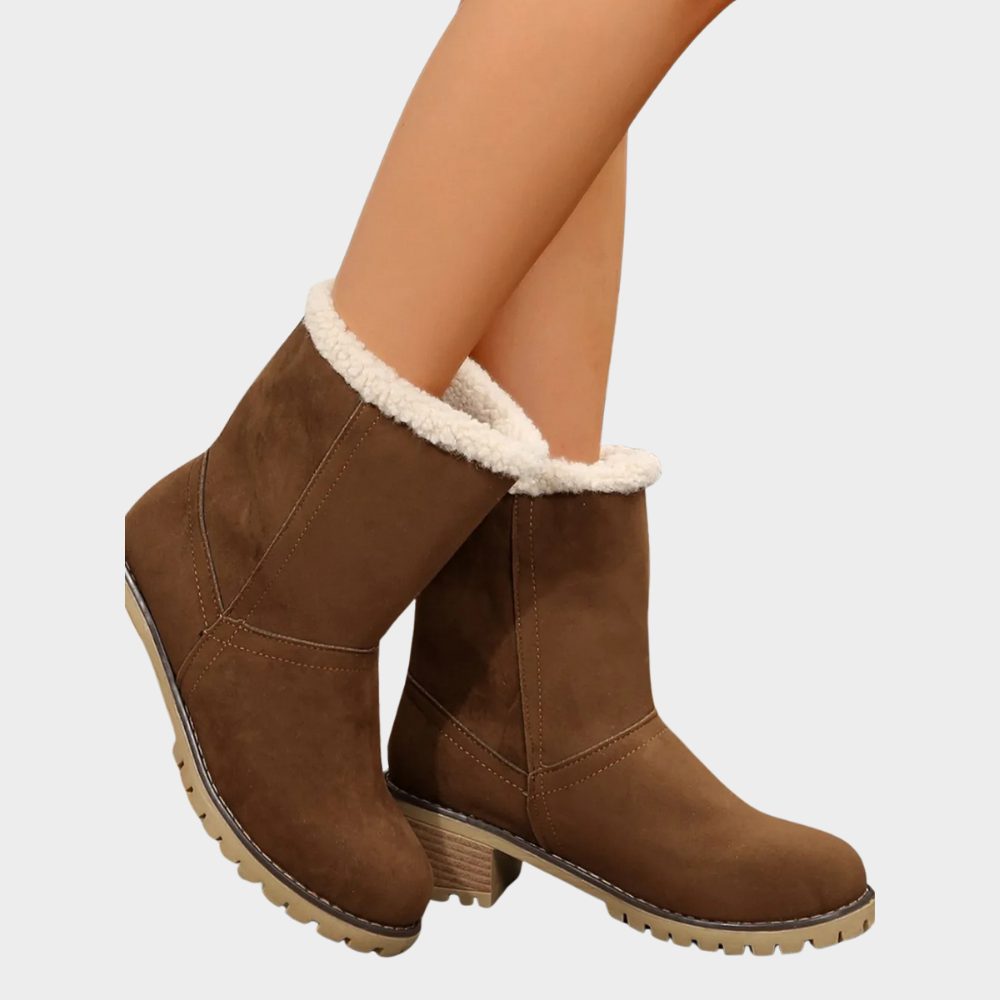 Winterstiefel mit Mittelabsatz und Fütterung für Damen