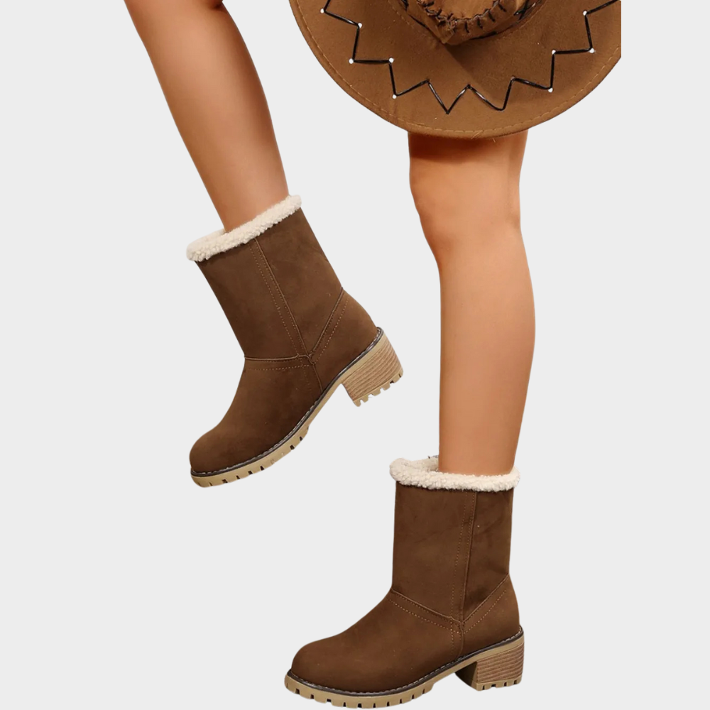 Winterstiefel mit Mittelabsatz und Fütterung für Damen