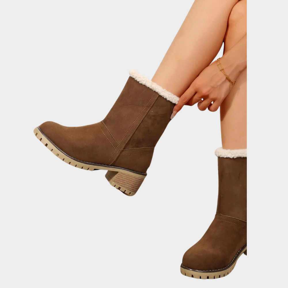 Winterstiefel mit Mittelabsatz und Fütterung für Damen