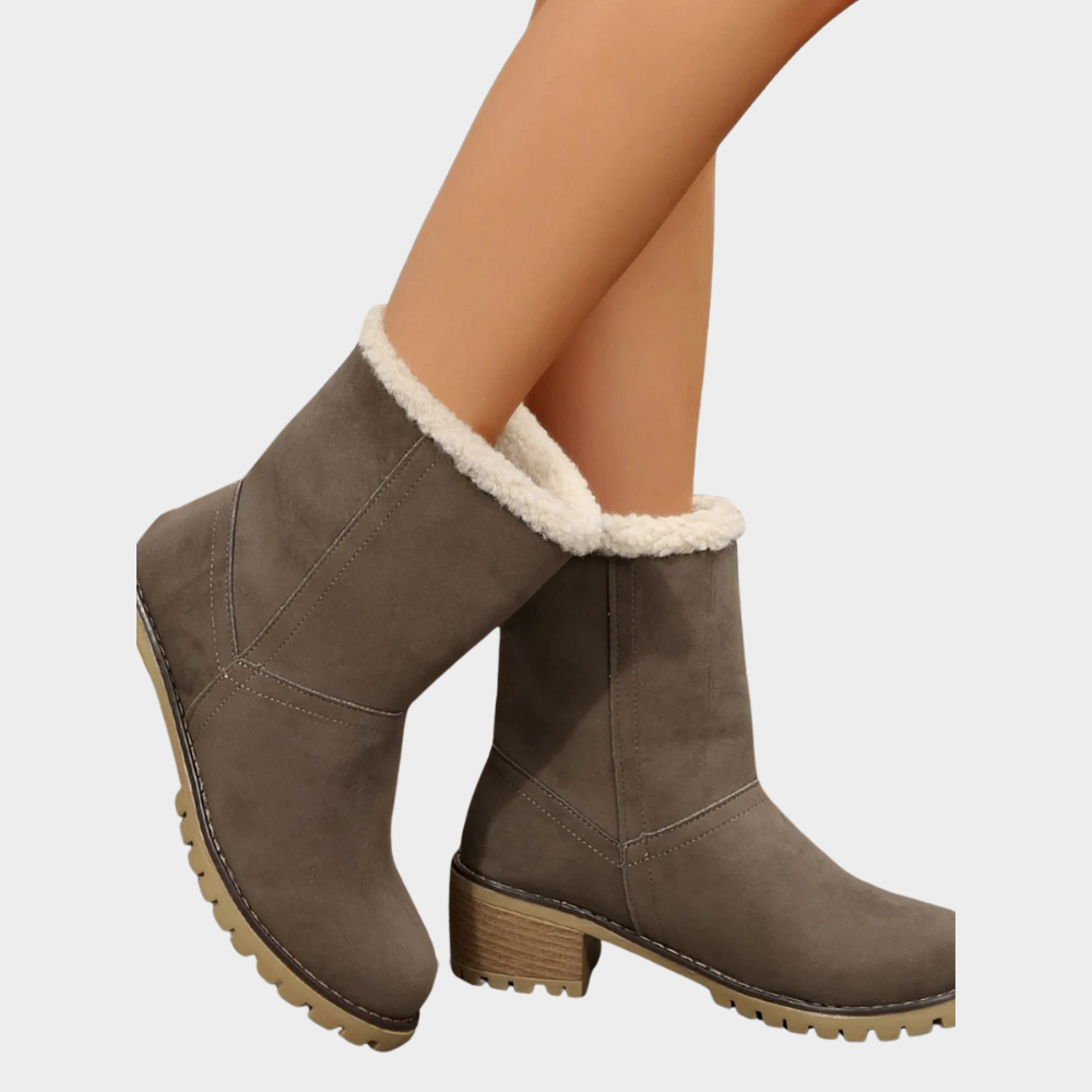 Winterstiefel mit Mittelabsatz und Fütterung für Damen