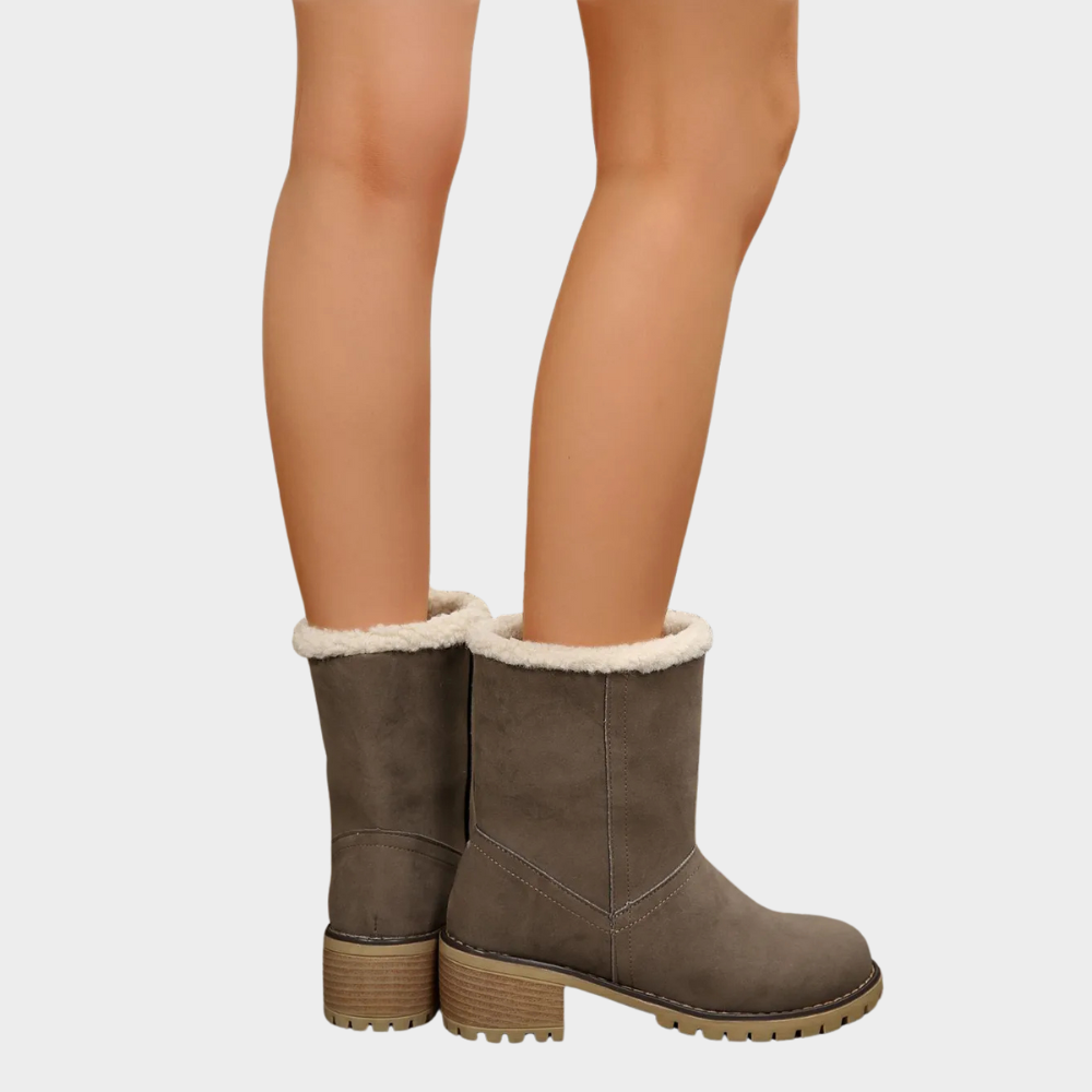 Winterstiefel mit Mittelabsatz und Fütterung für Damen