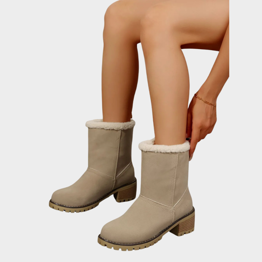 Winterstiefel mit Mittelabsatz und Fütterung für Damen