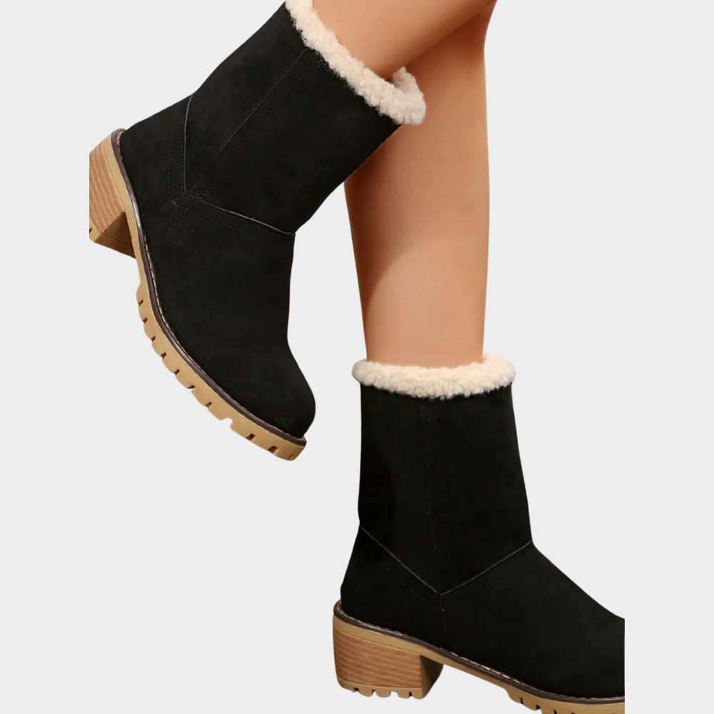 Winterstiefel mit Mittelabsatz und Fütterung für Damen