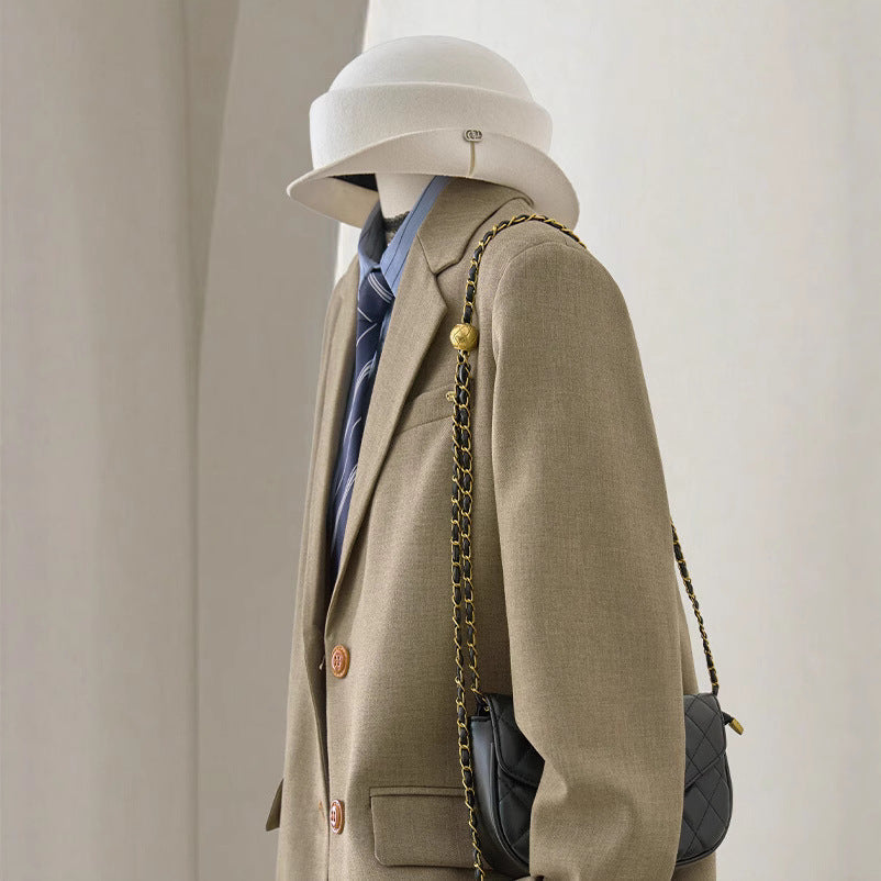 Wollblazer mit Revers und zwei Knöpfen für Damen