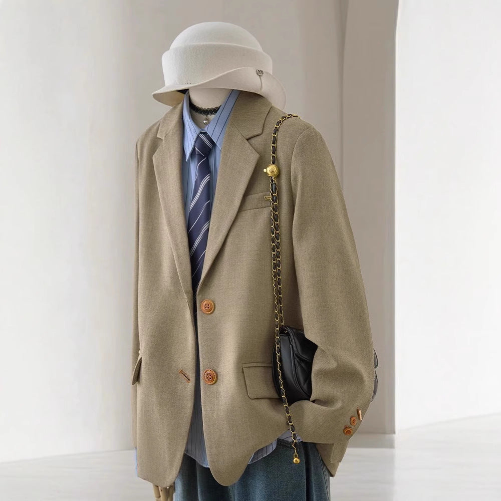 Wollblazer mit Revers und zwei Knöpfen für Damen