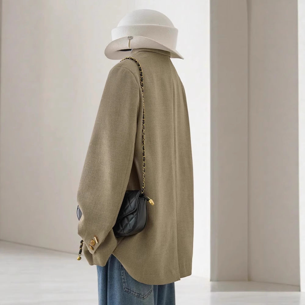 Wollblazer mit Revers und zwei Knöpfen für Damen