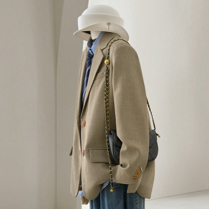 Wollblazer mit Revers und zwei Knöpfen für Damen