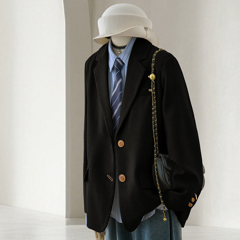 Wollblazer mit Revers und zwei Knöpfen für Damen