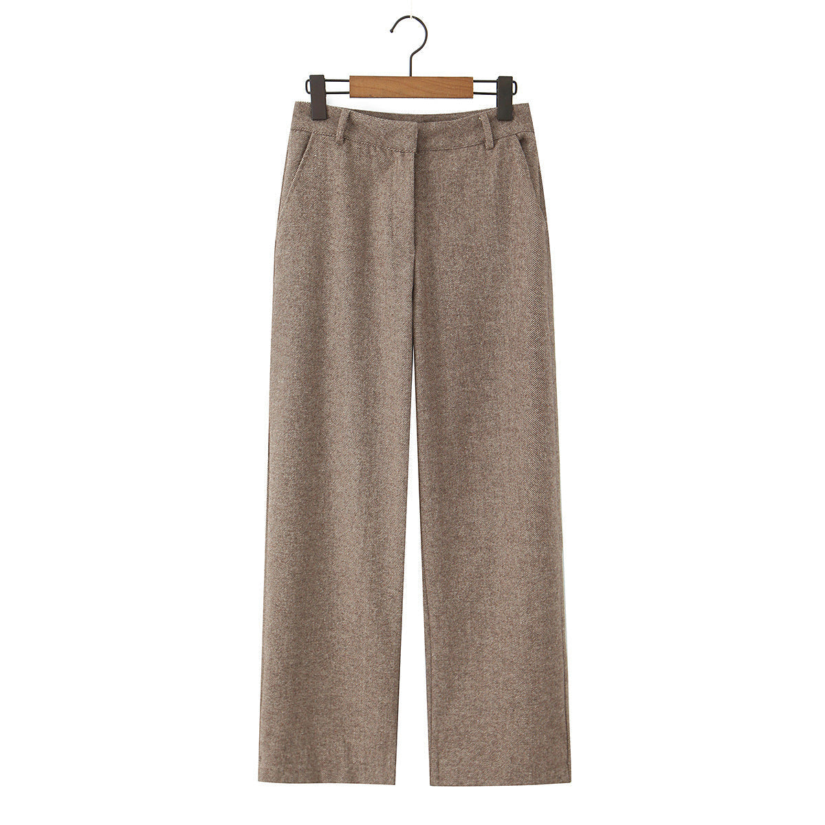 Wollhose mit hohem Bund und weitem, geradem Bein für Damen
