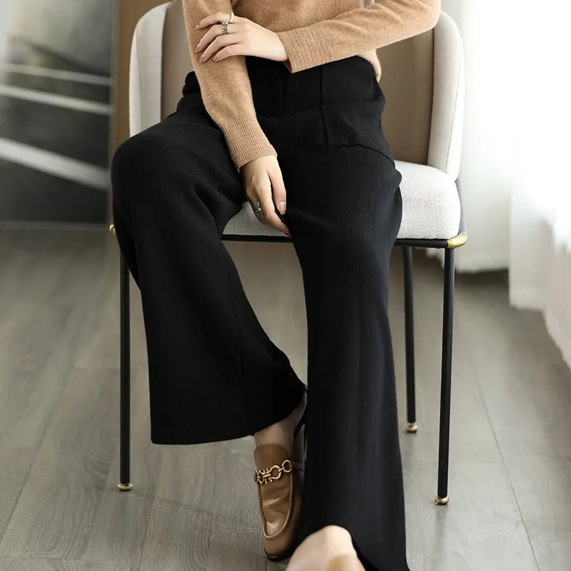 Wollhose mit weitem Schnitt für Damen