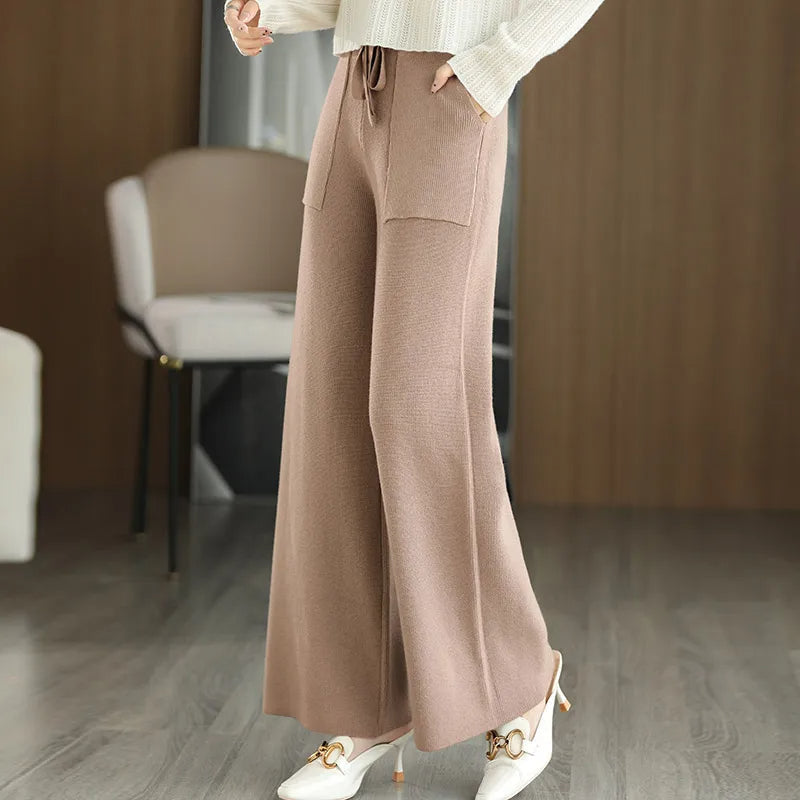 Wollhose mit weitem Schnitt für Damen