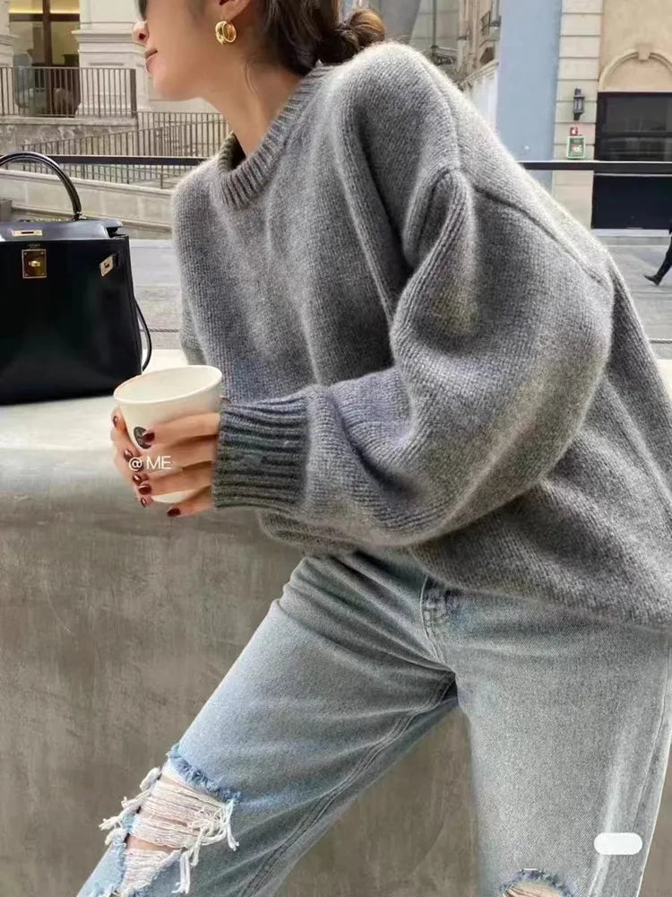 Wollpullover aus Merinowolle in mittlerer Länge für Damen