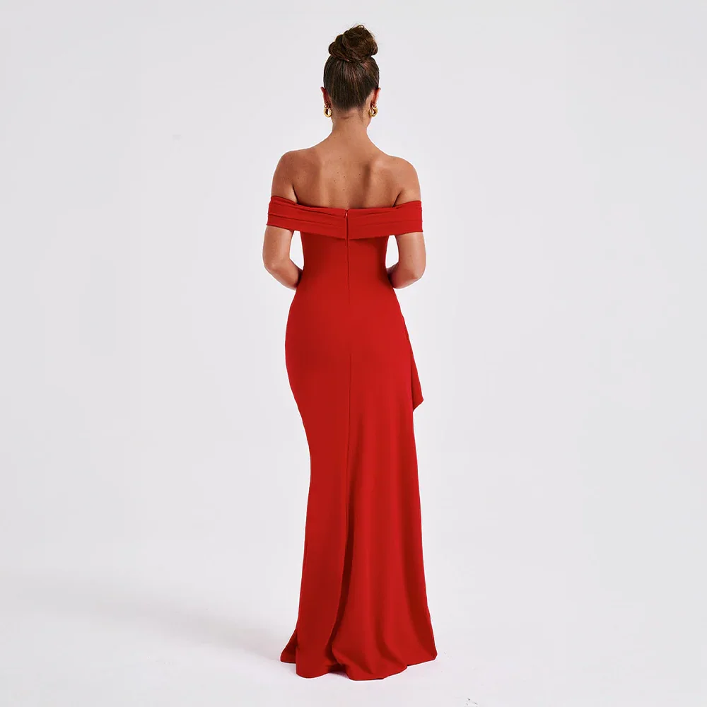 Abendkleid mit Seitenschlitz und freien Schultern für Damen