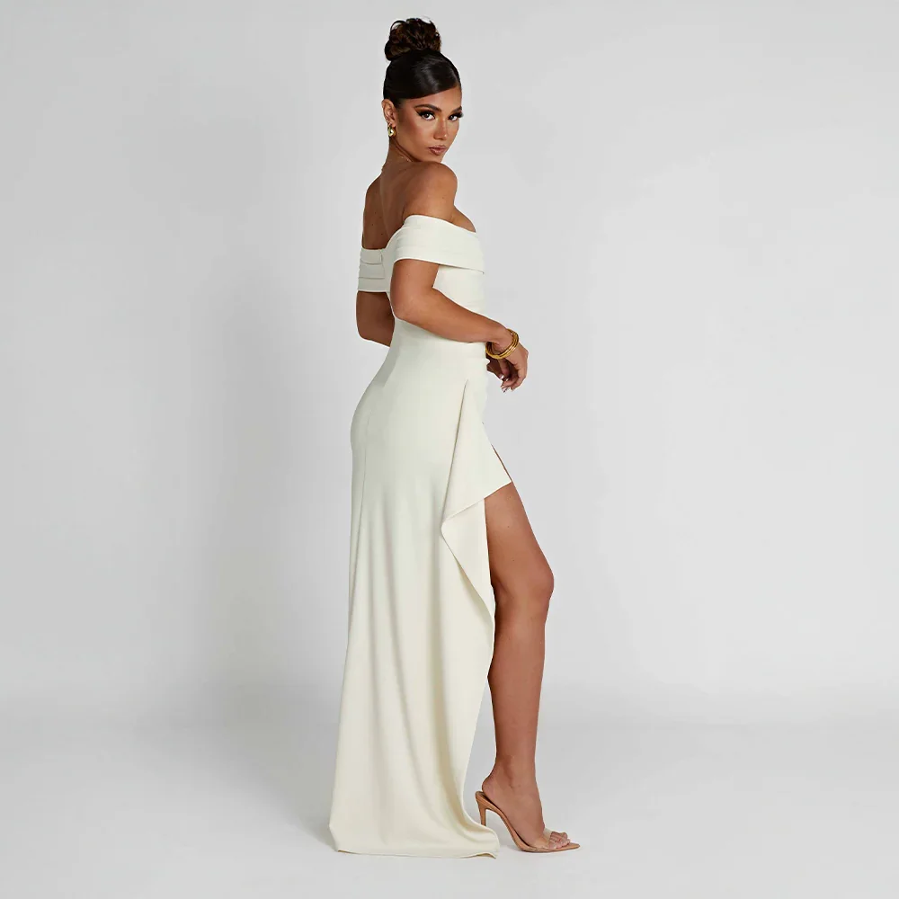 Abendkleid mit Seitenschlitz und freien Schultern für Damen