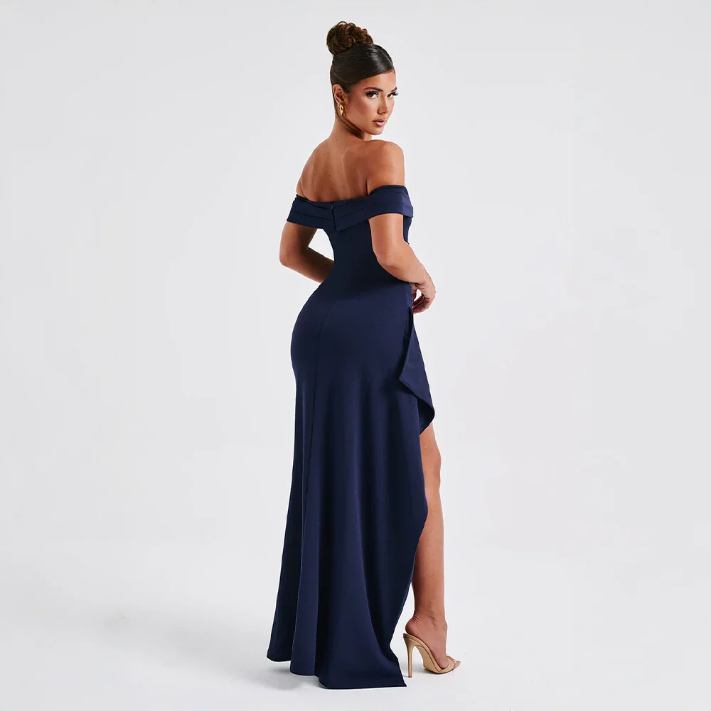 Abendkleid mit Seitenschlitz und freien Schultern für Damen