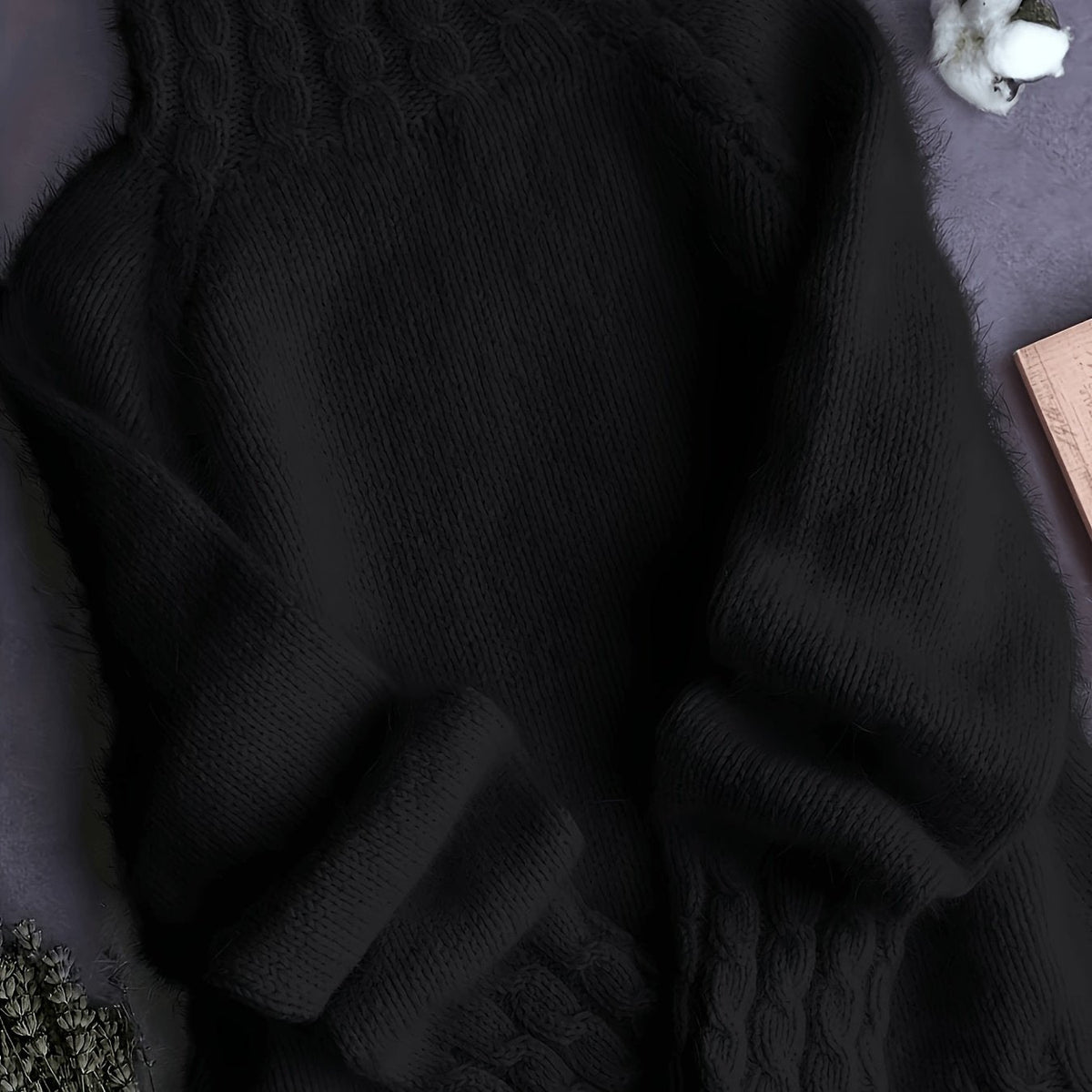 Alpaka Pullover mit Stehkragen und Ballonärmeln für Damen
