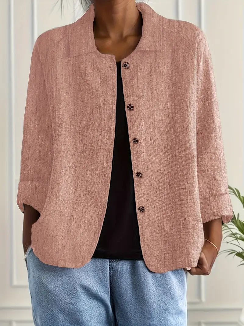 Oversize-Blazer mit Kragen und Knopfleiste für Damen