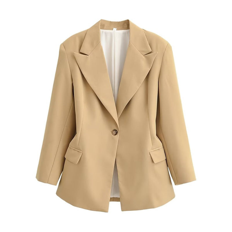 Oversize-Blazer mit Revers und Pattentaschen für Damen