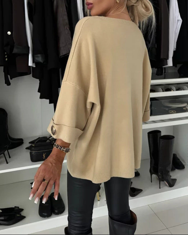 Bluse aus Strick mit klassischem Schnitt für Damen