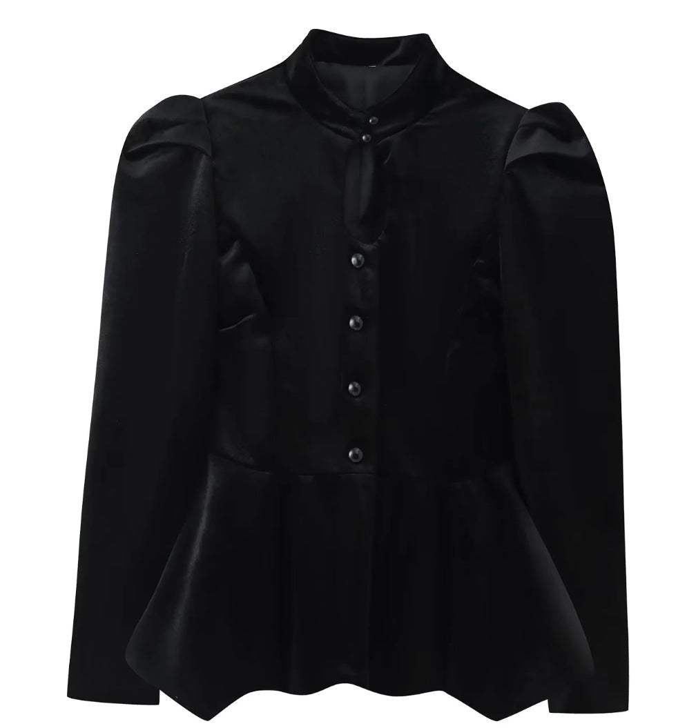 Bluse mit Puffärmeln und Schößchen für Damen