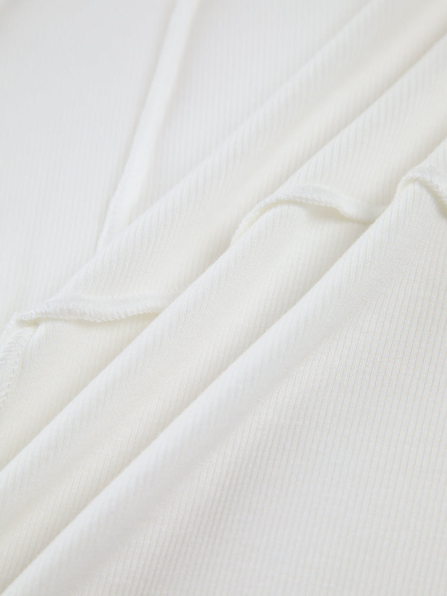 Langarmshirt Damen körpernah geschnitten mit Rippstruktur und Ziernähten