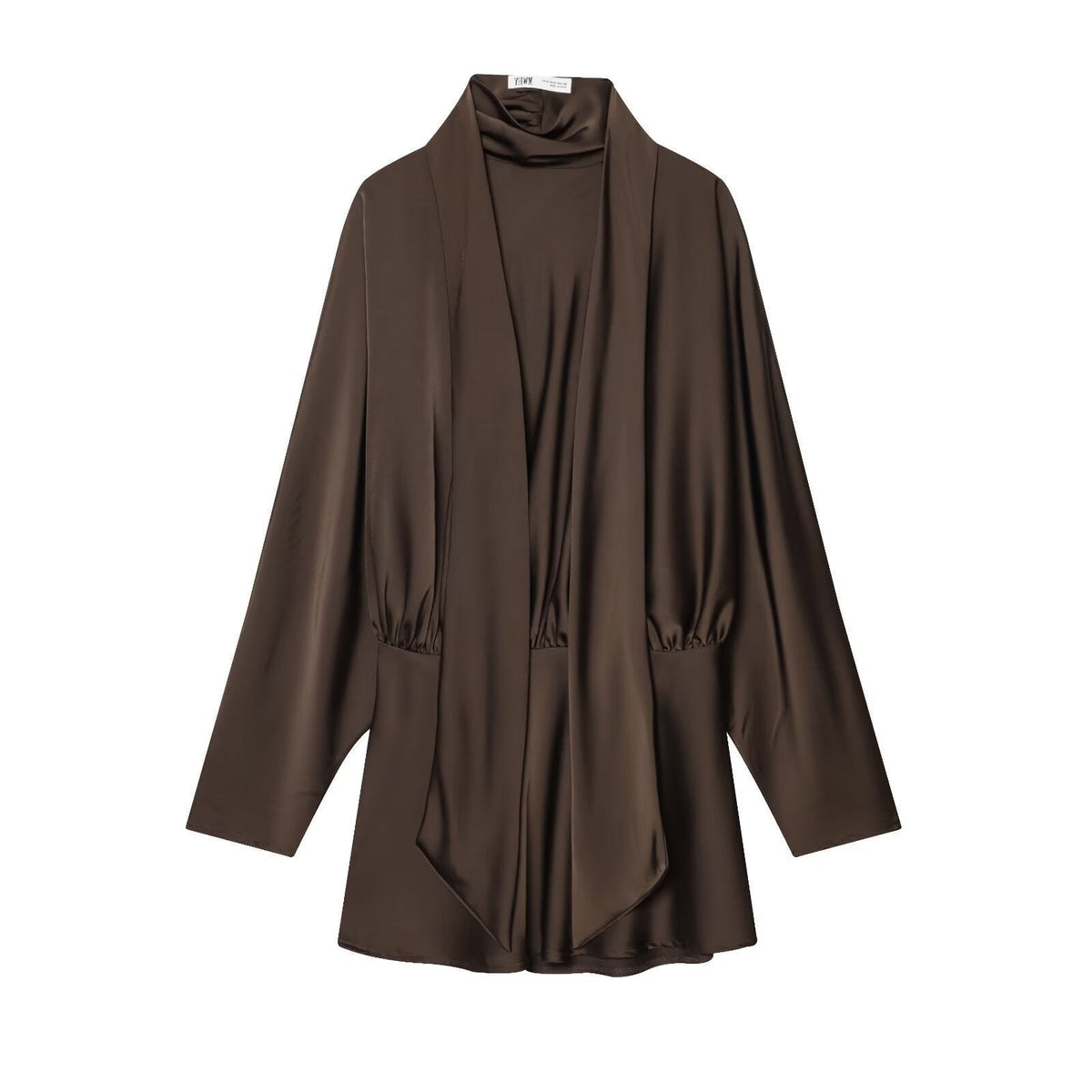 Bluse mit Stehkragen und Drapierung für Damen