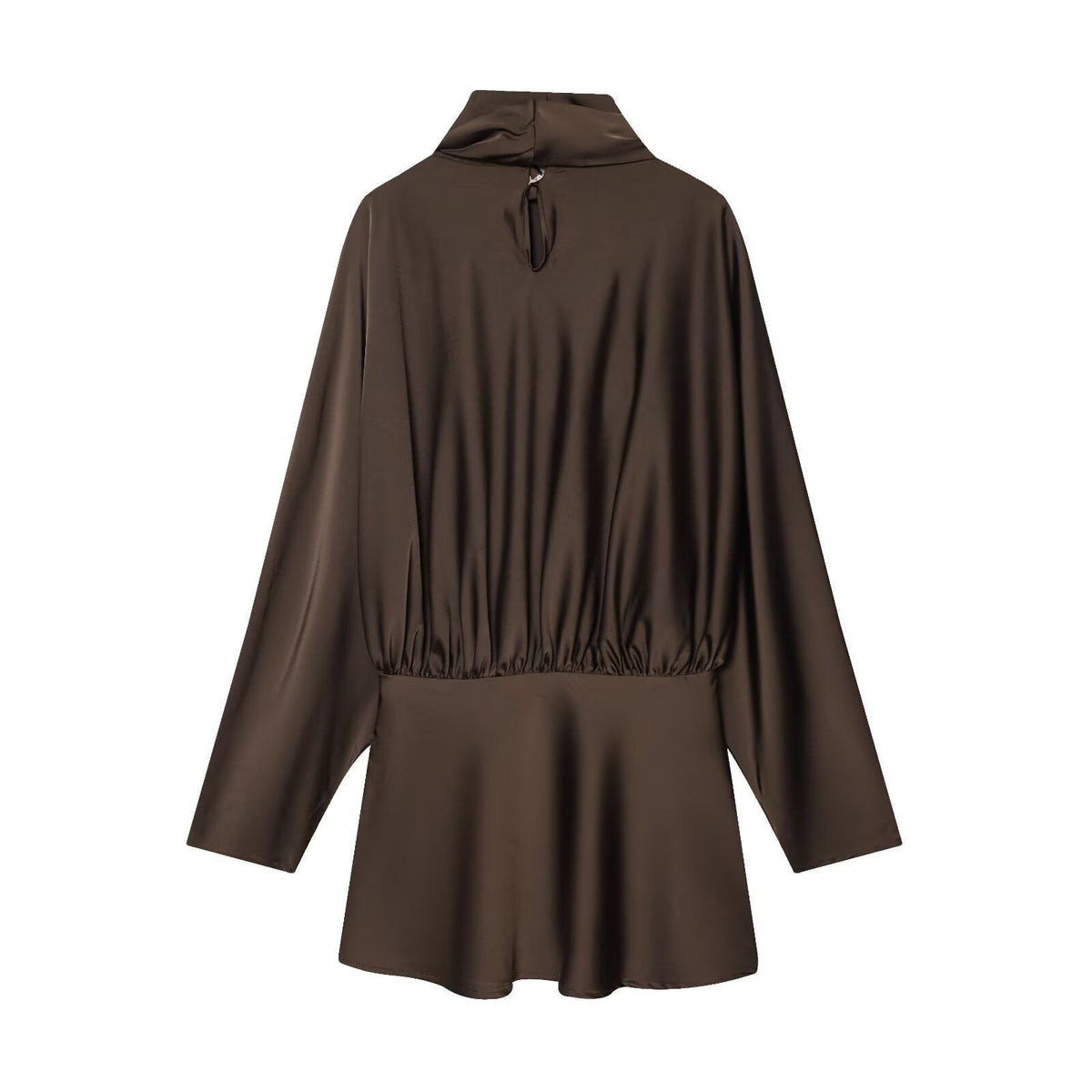 Bluse mit Stehkragen und Drapierung für Damen