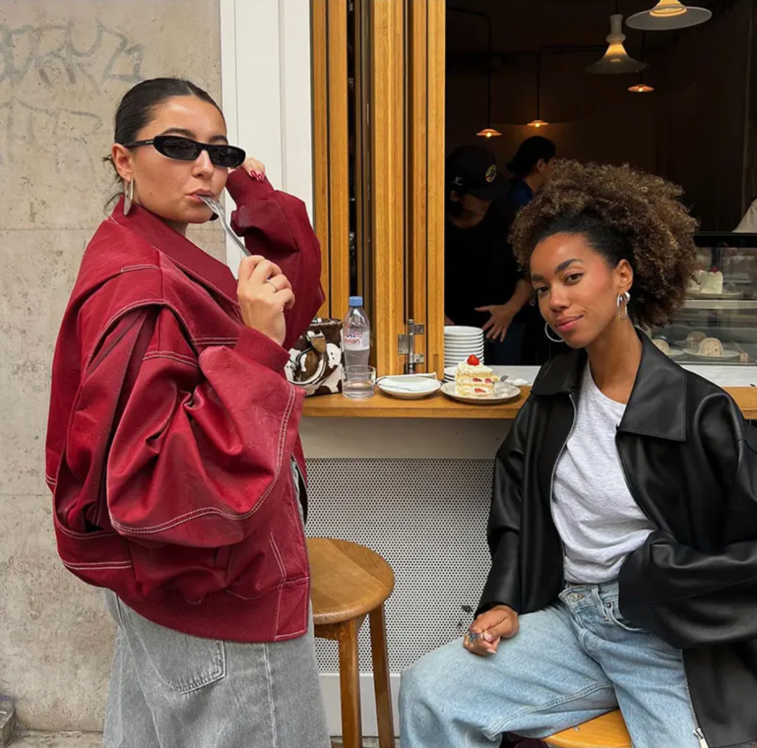Bomberjacke mit weitem Schnitt und Rippbündchen für Damen
