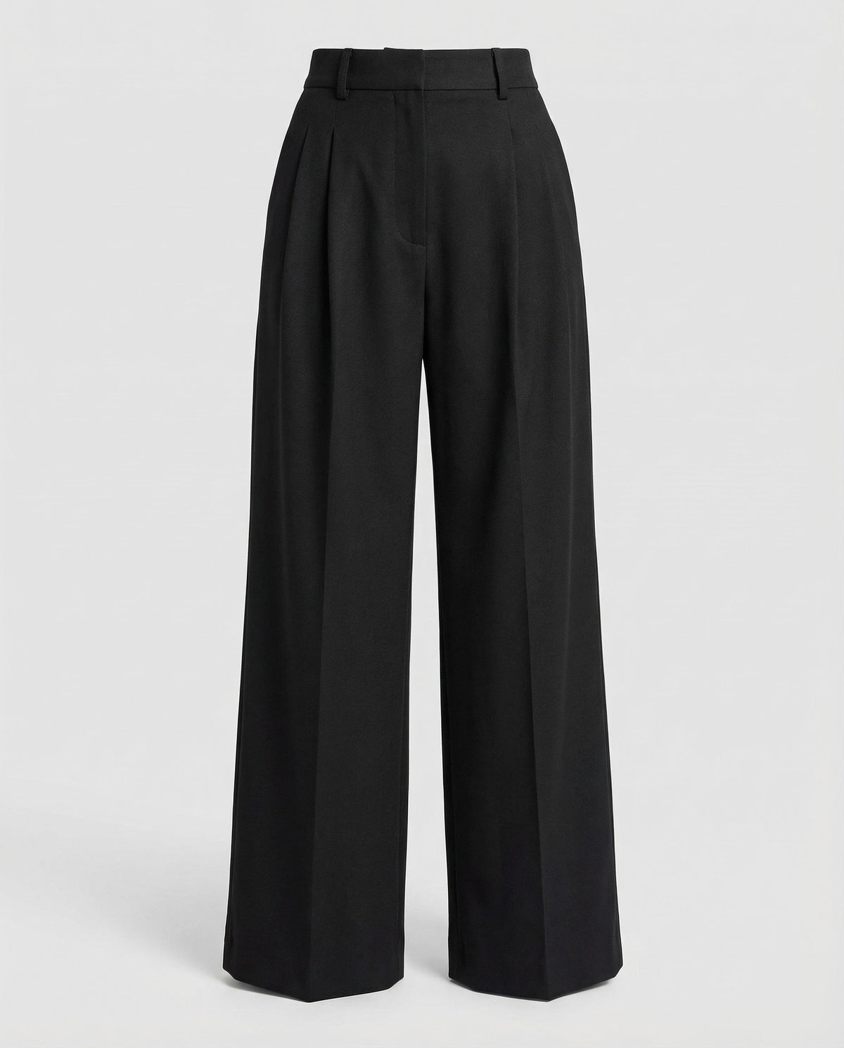 Bundfaltenhose mit weitem Bein und hohem Bund für Damen