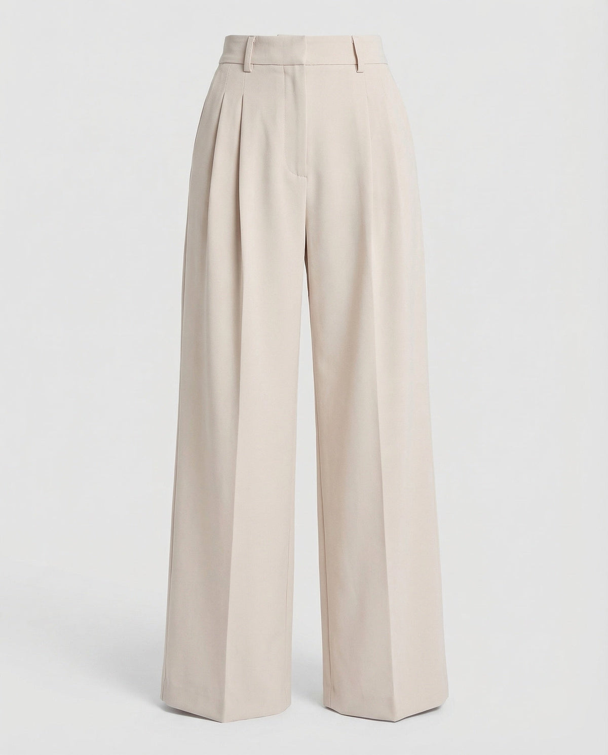 Bundfaltenhose mit weitem Bein und hohem Bund für Damen