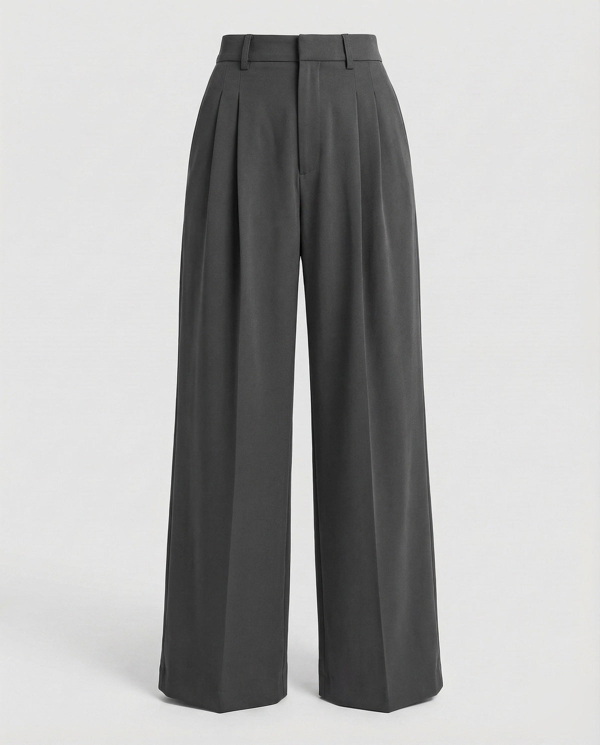 Bundfaltenhose mit weitem Bein und hohem Bund für Damen