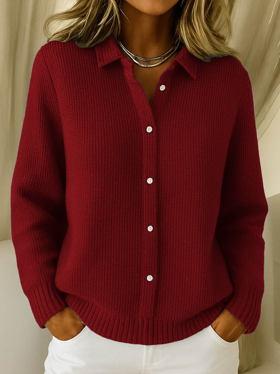 Cardigan mit Kragen und Knöpfen für Damen