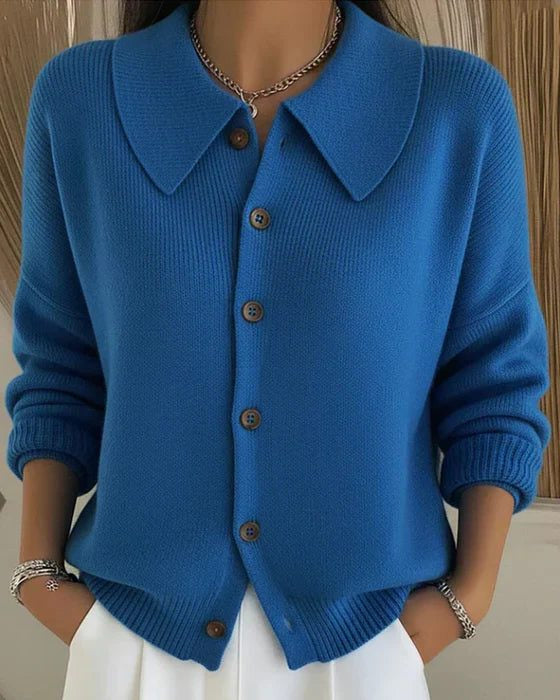 Cardigan mit Rippstruktur und Kragen für Damen