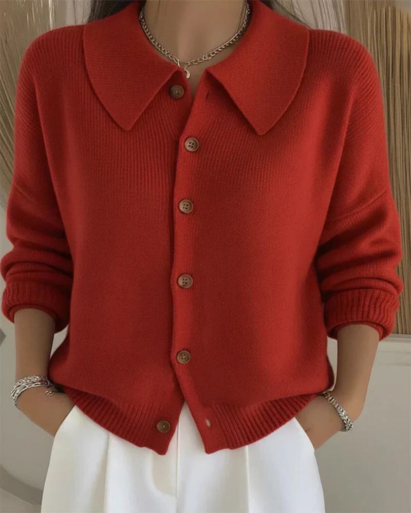 Cardigan mit Rippstruktur und Kragen für Damen