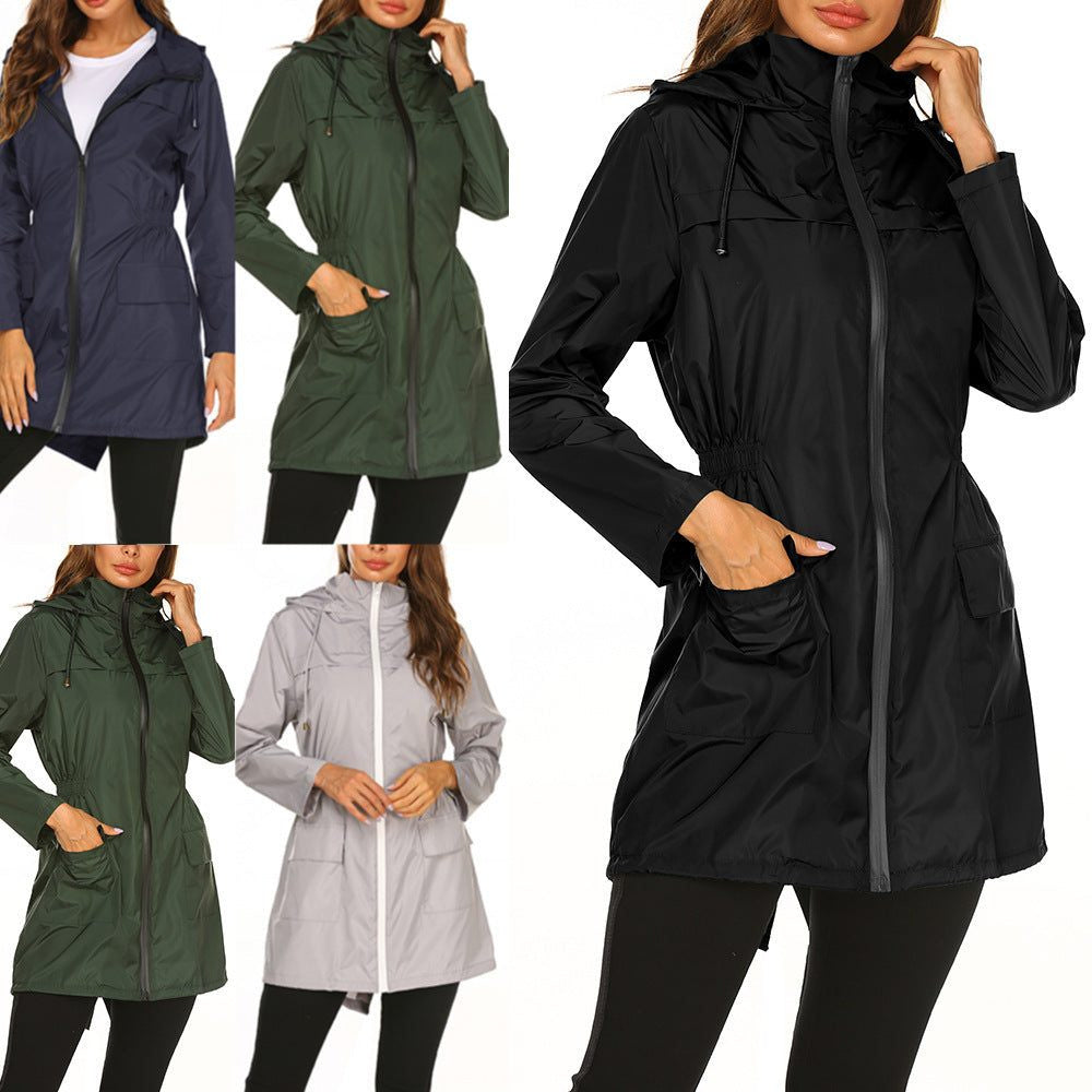 Longline Hooded Rain Jacket with Deep Pockets - Colour overview