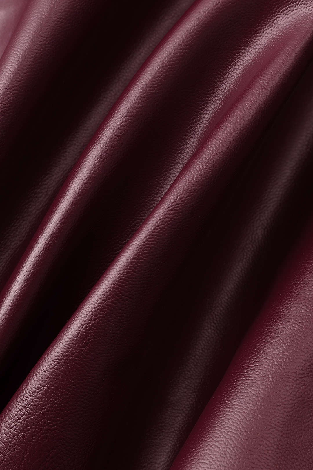 Leather-Look Maxi Trench Coat with Storm Flap - Burgundy