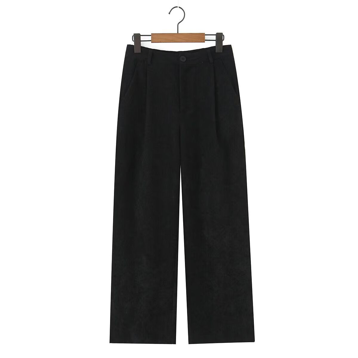 Cordhose mit weitem Bein und Bundfalten für Damen