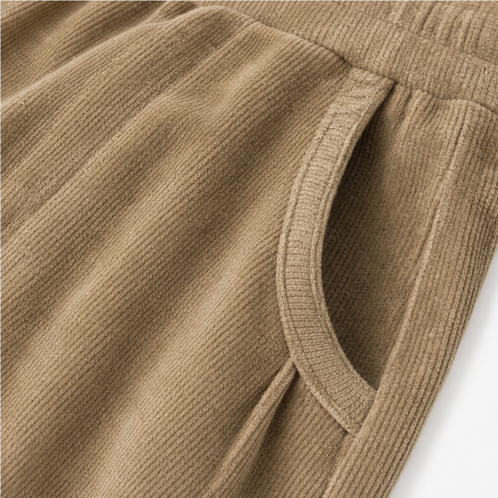Cordhose mit Ballonbein und Zierknöpfen für Damen