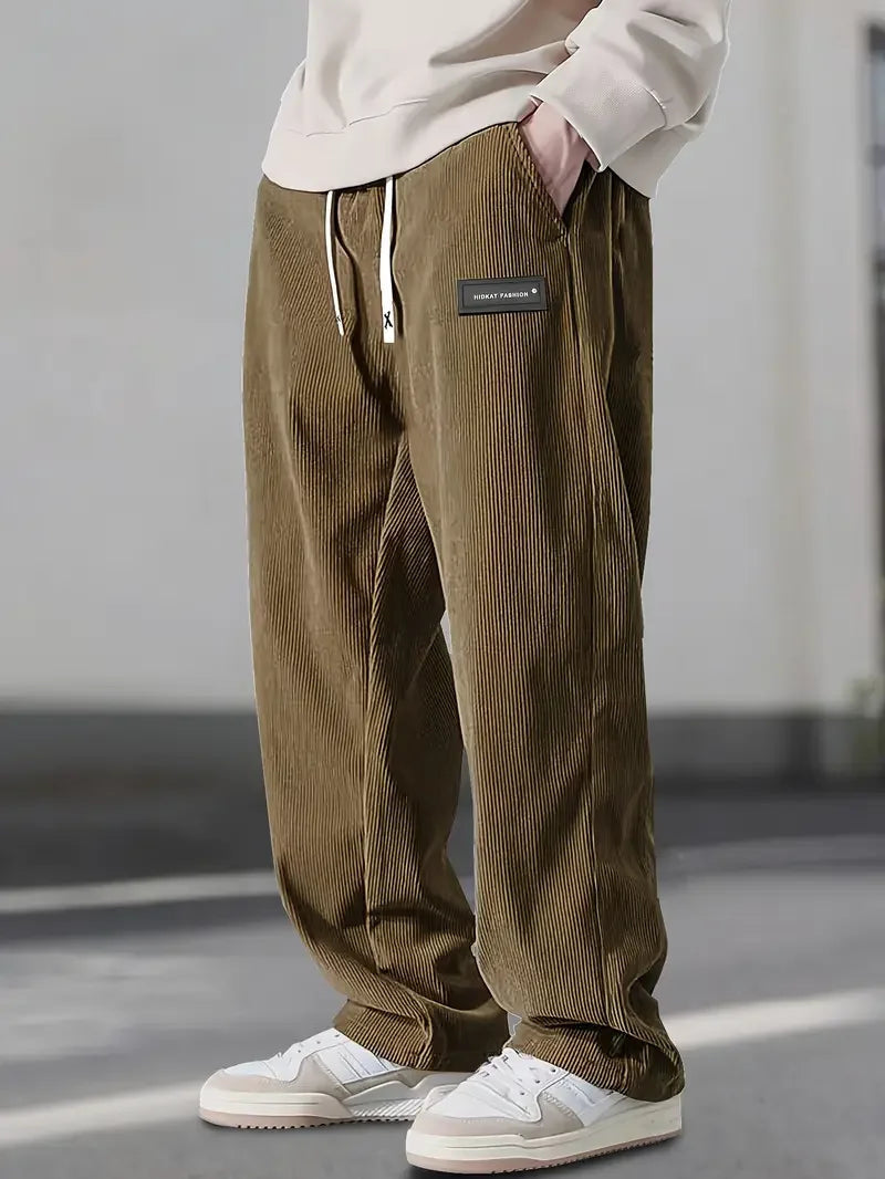Cordhose mit geradem Schnitt und Tunnelzug für Herren - Braun
