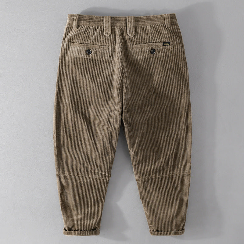 Cordhose mit hohem Bund und Saumumschlag für Herren