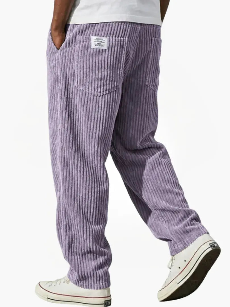Cordhose mit Rippstruktur und geradem Bein für Herren - Lila