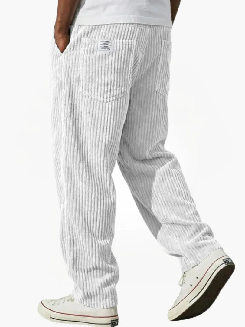 Cordhose mit Rippstruktur und geradem Bein für Herren - Weiß