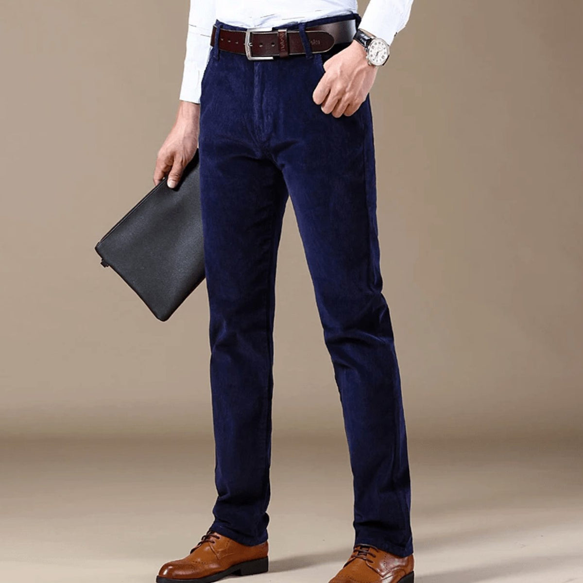 Cordhose mit schmalem Schnitt und geradem Bein für Herren - Blau